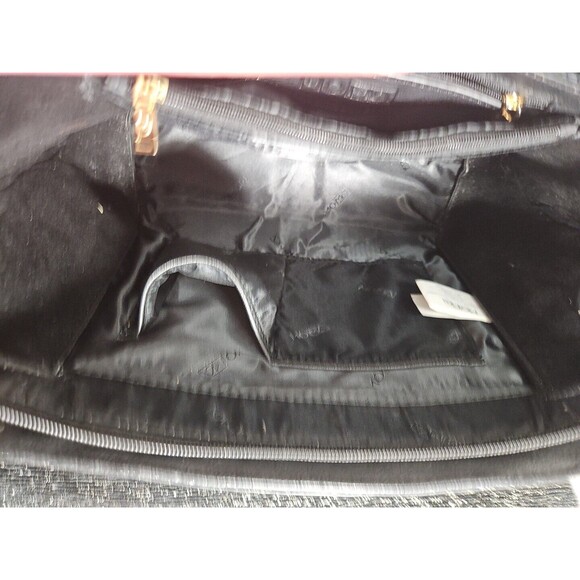 Black Handbag Woman MoMa, Zipper And Strips Bag - Picture 11 of 11